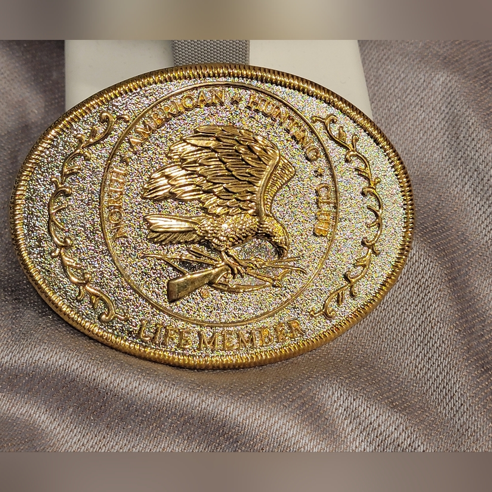 North American Hunting Club Life Member Belt Buckle Oval